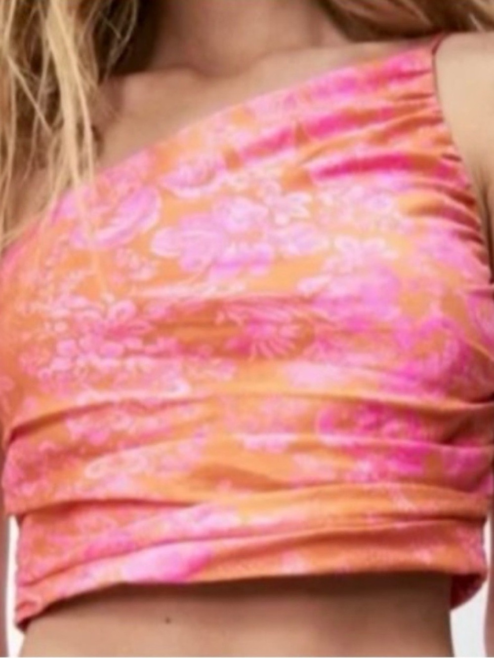 Zara Pink and Orange Floral Top